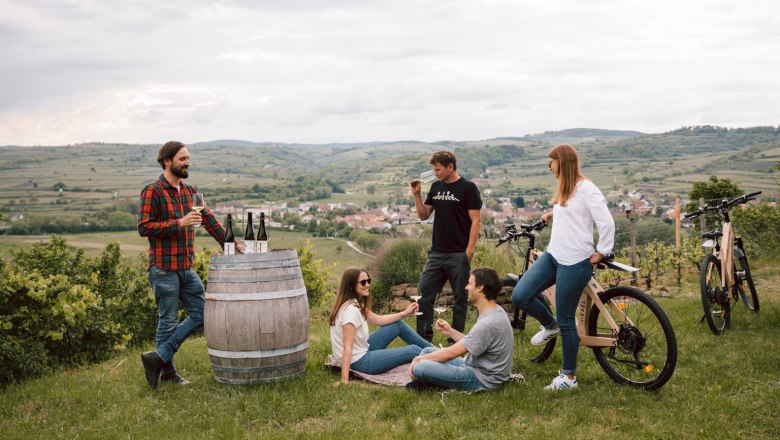 Mit dem Holz-E-Bike unterwegs, © WinEcycle Tours / Natalie Paloma