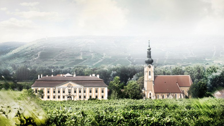 Gobelsburg: Blick auf Kirche und Schloss, © POV Robert Herbst